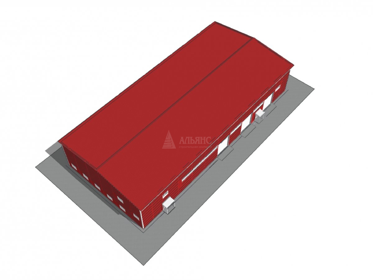 3D визуализация Производственное здание из сэндвич-панелей - фото 12