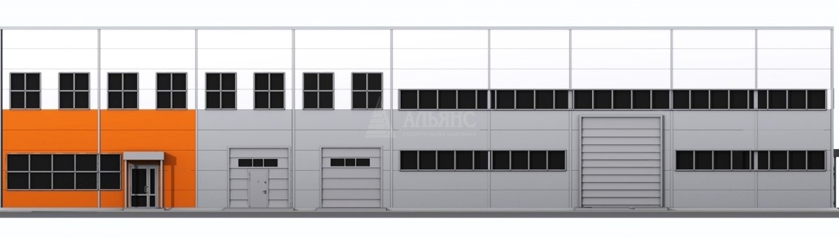 3D визуализация Проект СТО с АБК из сэндвич-панелей - фото 8