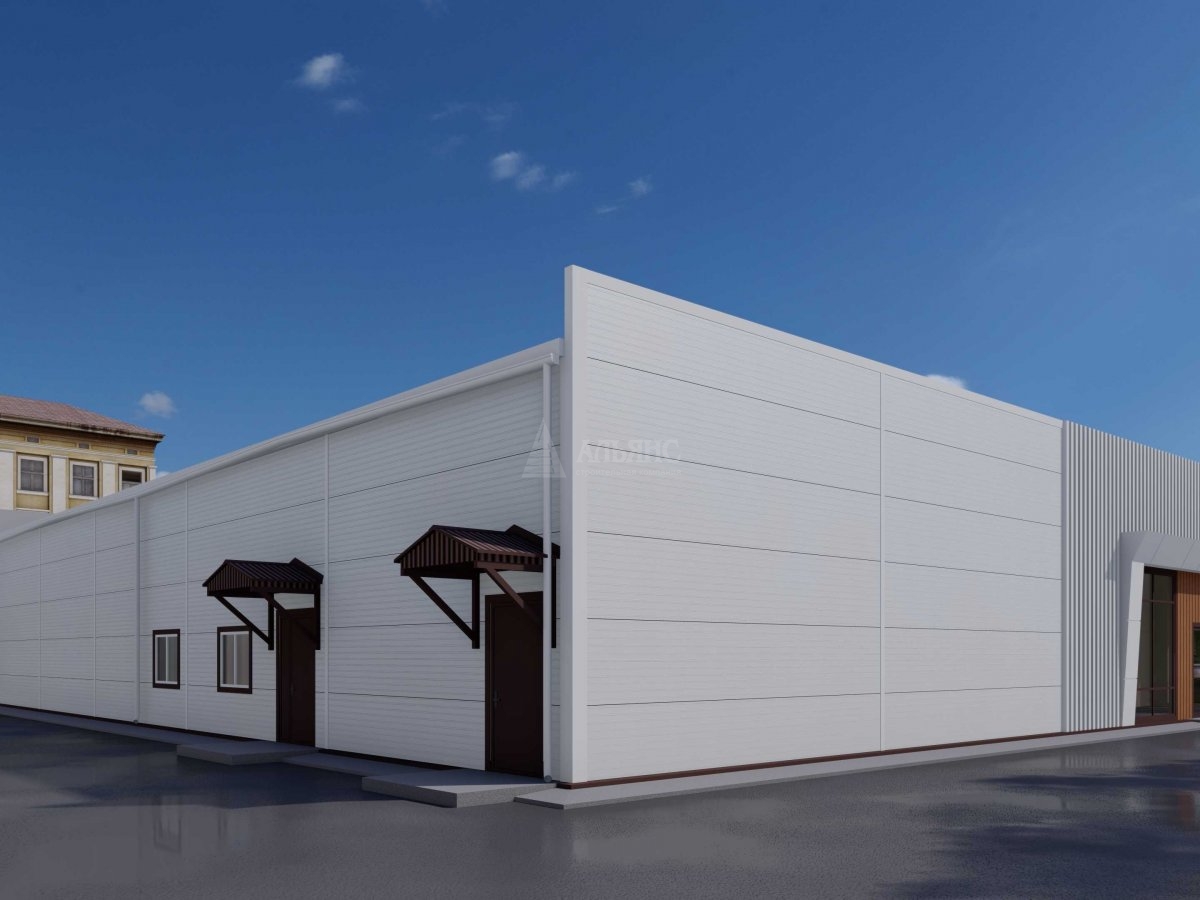 3D визуализация торгово-развлекательный центр из сэндвич панелей - фото 4